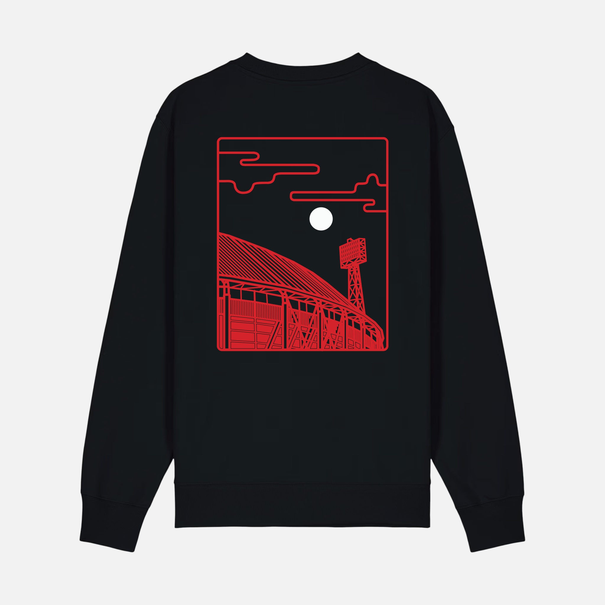 RDAM® | De Kuip Lampjes Lineart Rood-Wit | Sweater - achterkant