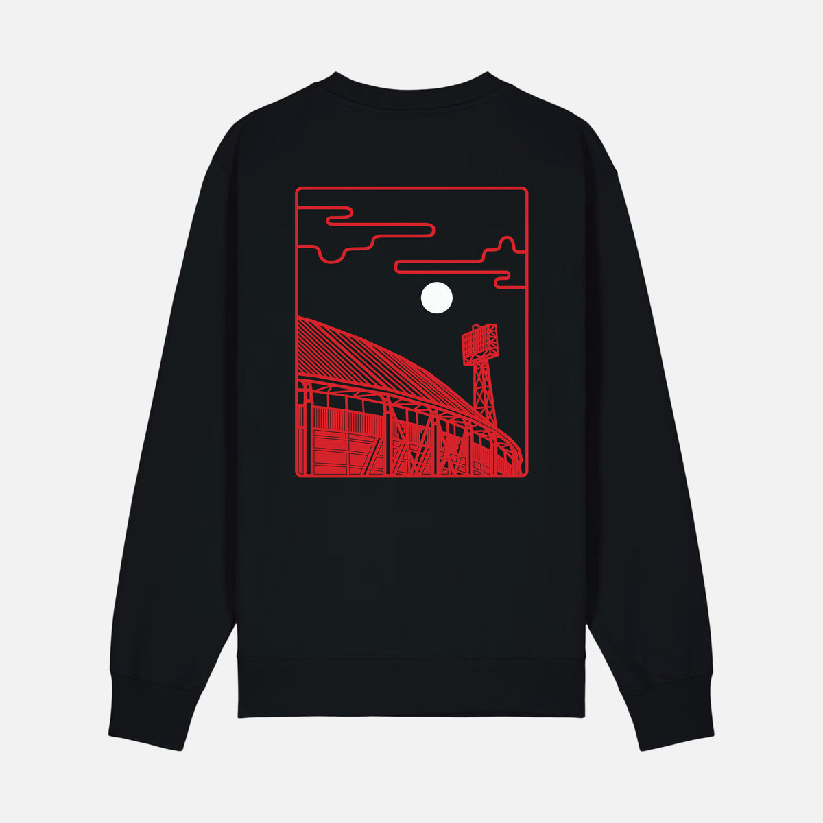RDAM® | De Kuip Lampjes Lineart Rood-Wit | Sweater - achterkant